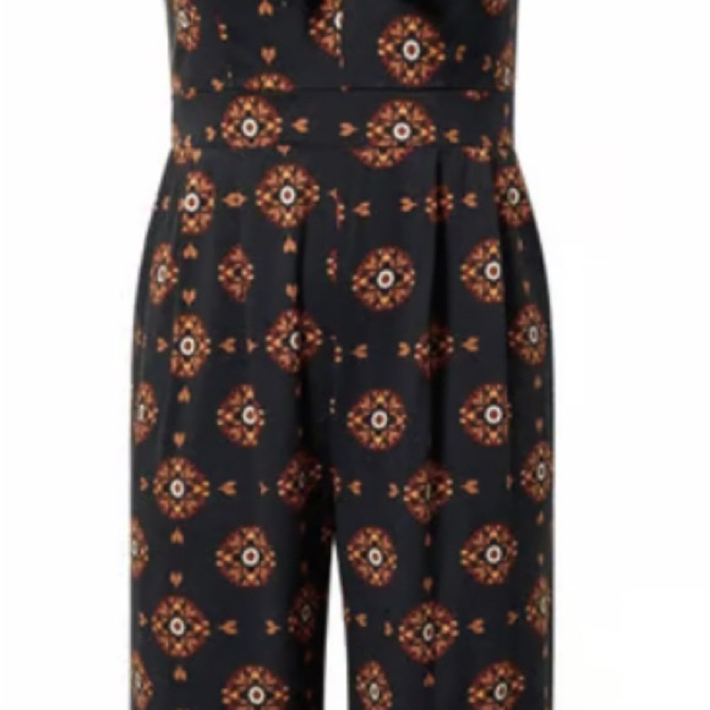 Torrid Black and Orange Geometric Jumpsuit